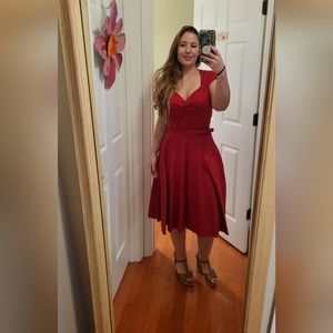 Pin Up Girl Clothing Pinup Couture Heidi Dress in Red